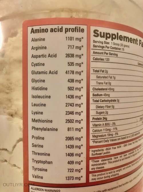 GrassFed Whey Protein Amino Acid Profile & Ratios