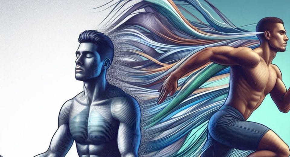 Athlete doing breath work recovery and athlete performing his best