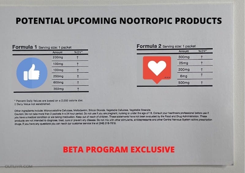 Find My Formula Nootropics Beta Program Products