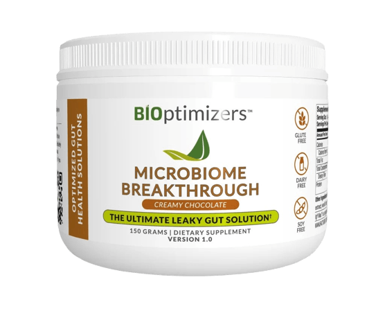BiOptimizers microbiome breakthrough is synergistically created to eliminate harmful bacteria, replenish the beneficial, and mend gut lining.