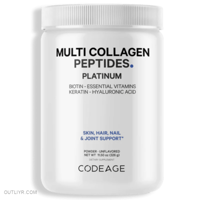 Codeage multicollagen peptides platinum powder, an aallinone formula that includes hyaluronic acid