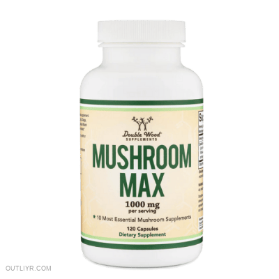 Double wood supplement mushroom max that contains ten adaptogenic mushrooms. 