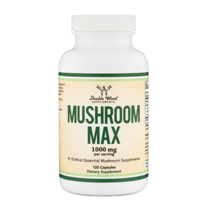 Double wood supplement mushroom max that contains ten adaptogenic mushrooms. 