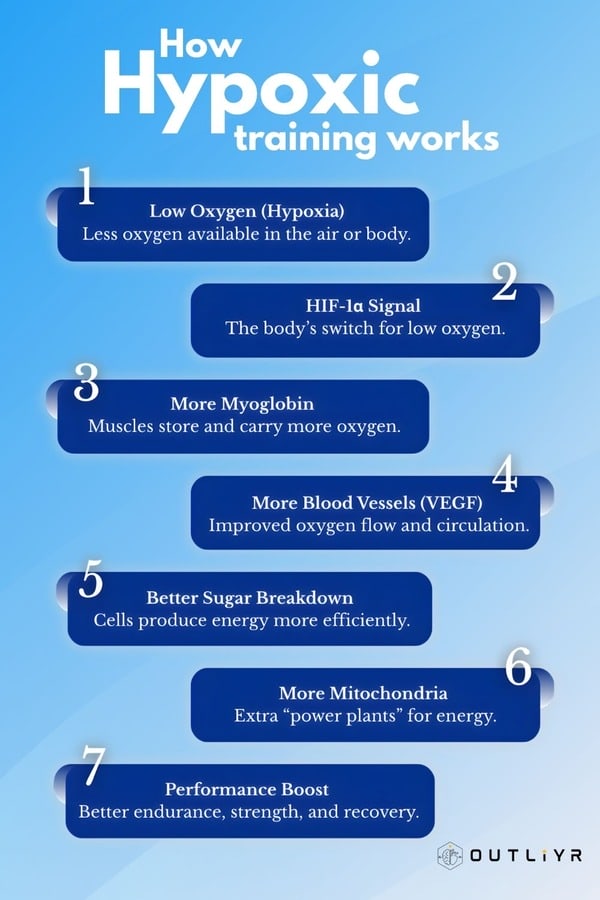 Different steps to hypoxic training