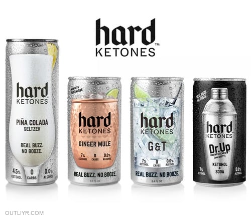 KetoneAid Hard Ketones' Seltzer, Ginger Mule, G & T, and Ketohol+Soda