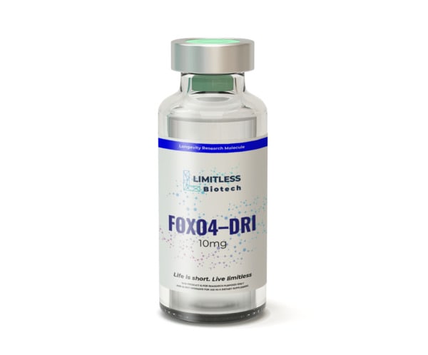 Limitless Biotech's FOXO4DRI 10mg bottle