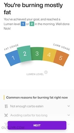 Lumen Metabolic Score in App