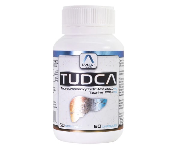 A 60capsule bottle of LVLUP Health's TUDCA 