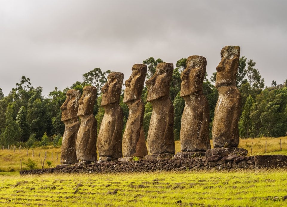 Moais on Easter Island, Chile