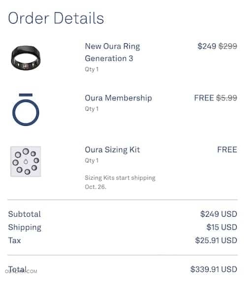 oura 3 price error