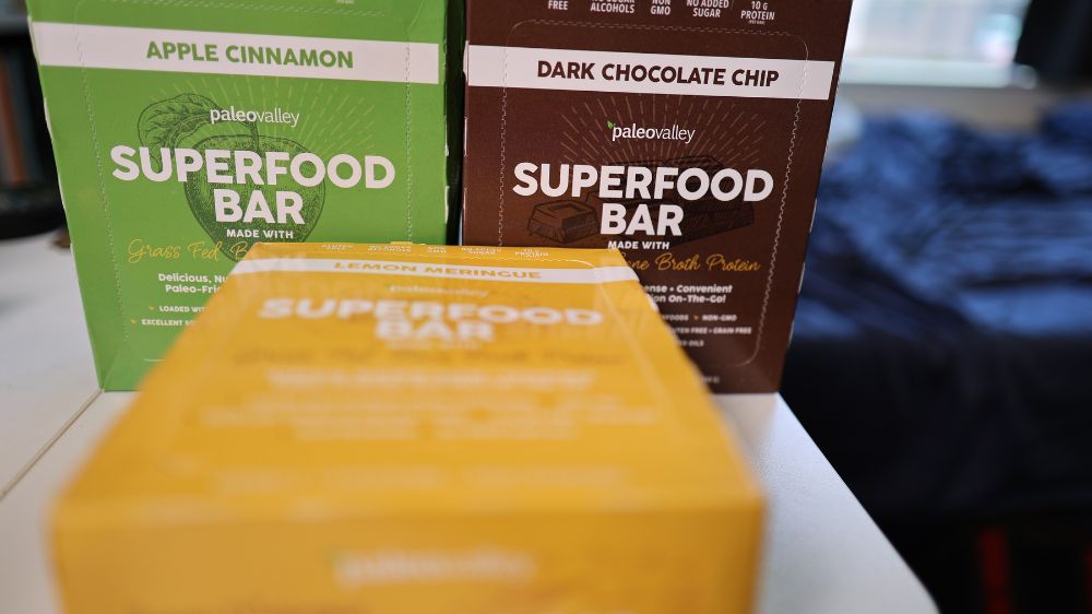 Boxes of Paleovalley's Superfood Bars