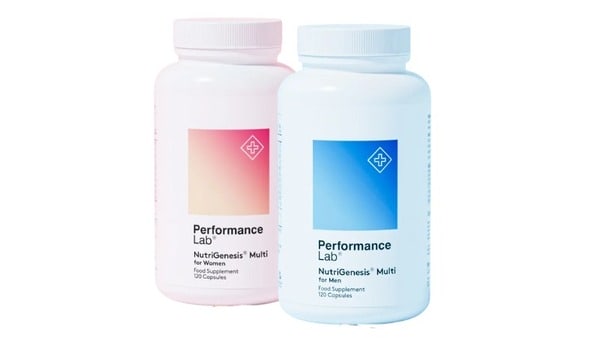 performancelabnutrigenesismultibottle Performance Lab's NutriGenesis Multi Men and Multi Women bottles