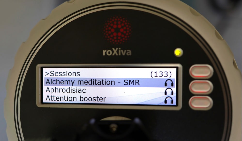 The display panel of Nick Urban's roXiva RX1 light showing different sessions & modes