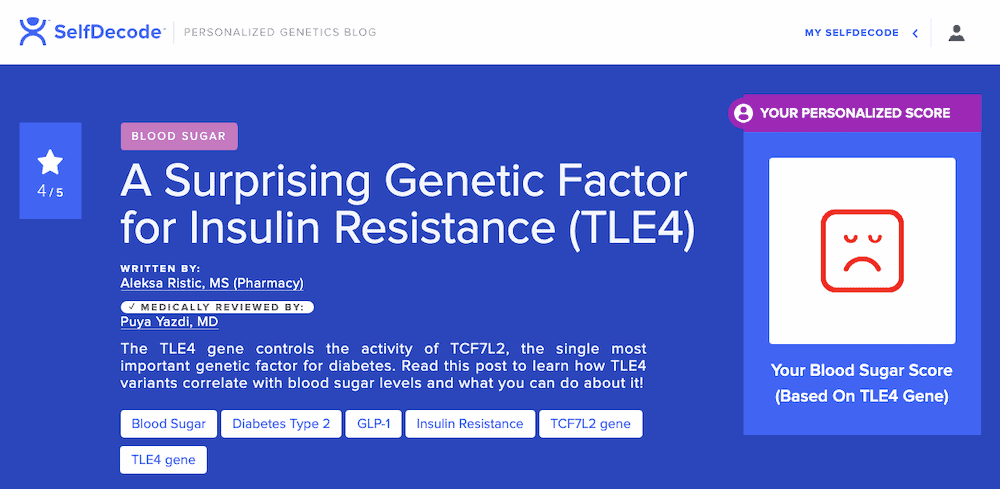 SelfDecode Blood Sugar Metformin Side Effects Genetic Report