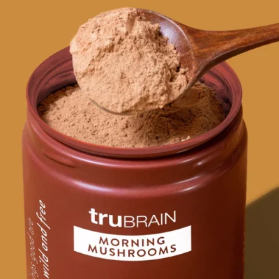 TruBrain morning mushrooms a brain enhancing supplement formula that contains 800mg of functional mushrooms per serving. 
